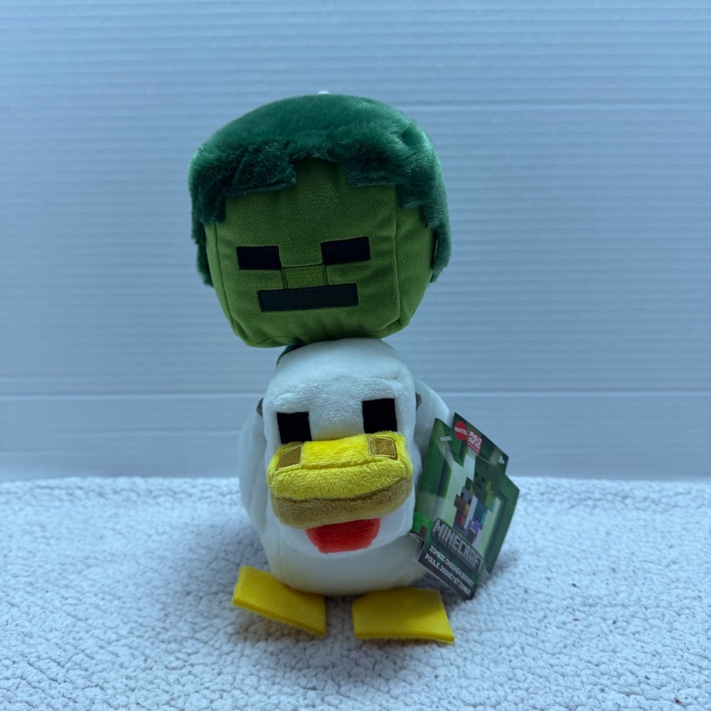 Mattel Minecraft Plush Zombie Chicken Jockey Toy Collectible 14-inch Soft Play